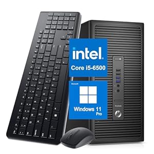 HP ProDesk 600 G2 Tower Computadora de escritorio Win 11, Intel Core i5-6500, 8 GB de RAM, 256 GB SSD, RJ-45, teclado y mouse, computadora MT (renovada)