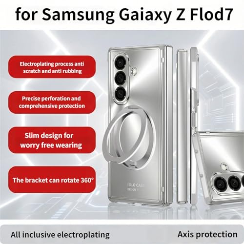 Coque Samsung Z Fold7 antichoc argentée, finition premium avec charnière