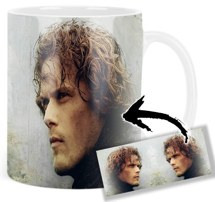 MUGSVILLE Outlander Sam Heughan B Taza Blanca White Mug 325ml Ceramica