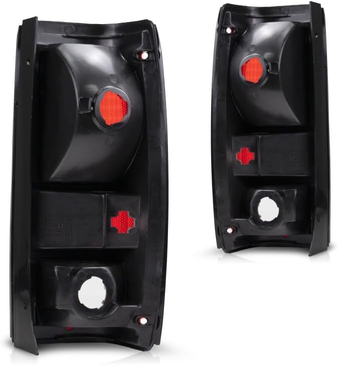 For Chevy S10 Blazer Tail Light Assembly Unit 1983-1994 Pair Driver and Passenger Side | w/Black Trim | GM2800109 + GM2801109