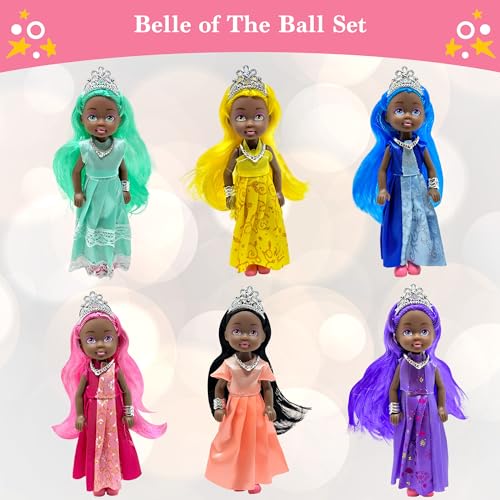 Set de 6 Muñecas Mini Princesas para Niñas miniatura 3