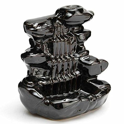 Image of CRAFTAM Polyresin Smoke Backflow Fountain with 10 Free Backflow Cones Showpiece Figurine for Gift (10 x 7 x 10 cm, Black)