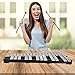 ENNBOM 30 Notes Foldable Glockenspiel Xylophone Vibraphone Percussion Instrument (Black Frame, 4 Mallets)
