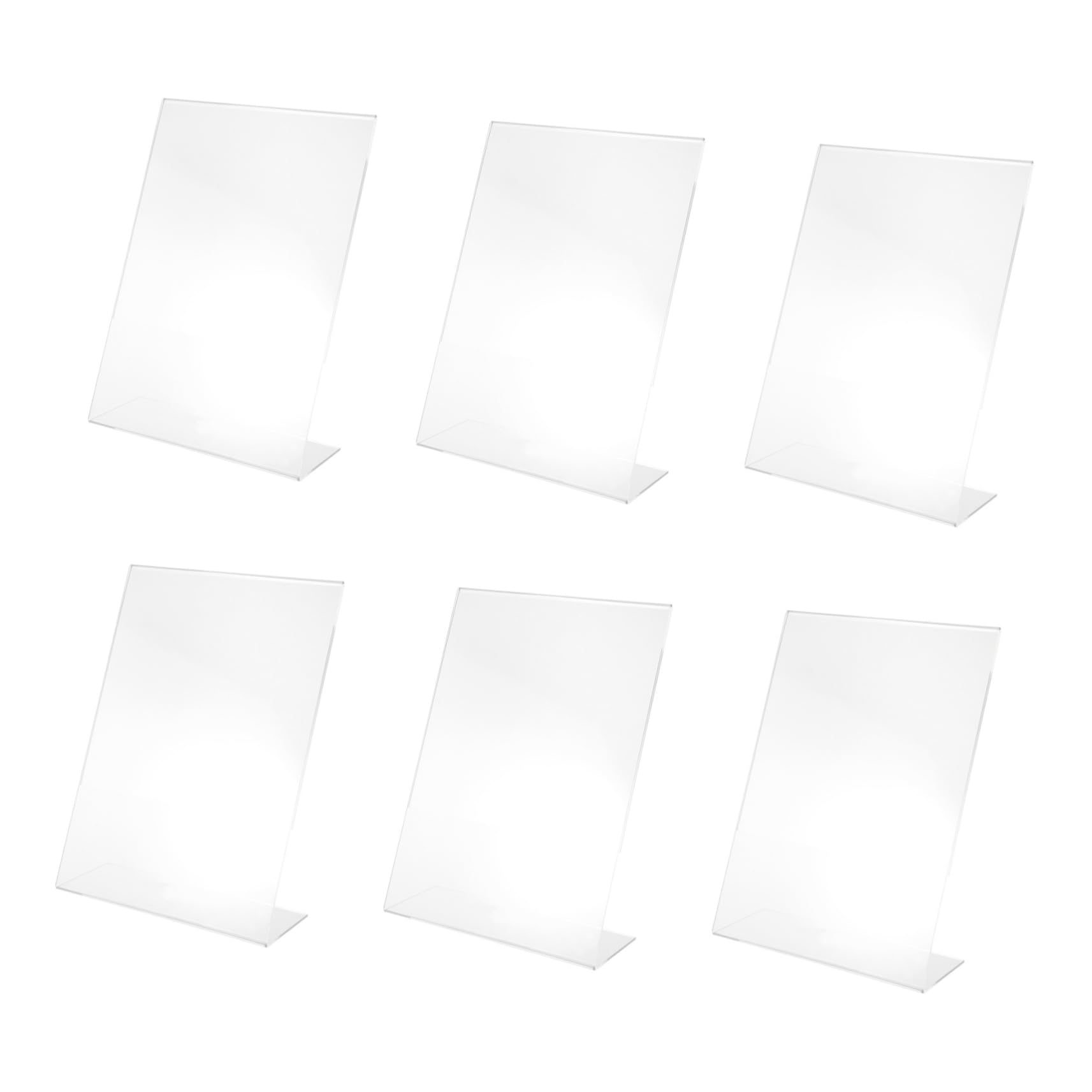 6 Stück L-förmige Preisschildhalter aus Acryl mit Einfacher Klickmontage Transparente Acryl Tischschildhalter für Speisekarten und Preisschilder