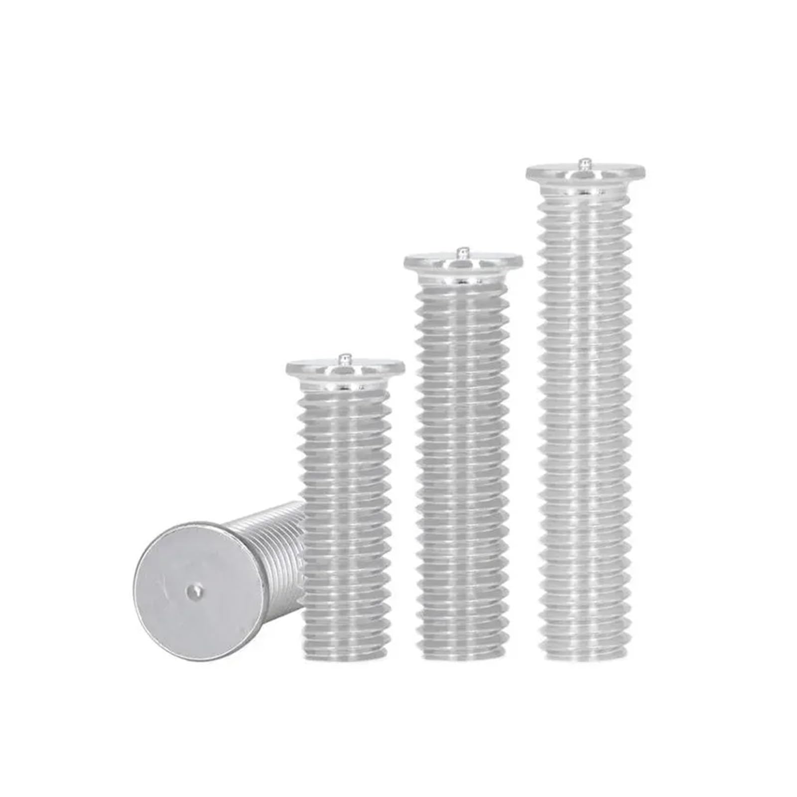 Aluminium-Bolzenschweißbolzen-Kondensator M3 M4 M5 M6 M8 M10 (Color : Silver, Size : M4x8mm 25pcs)