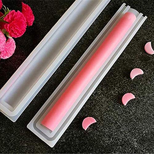 Crescent Moon Shaped Long Tube Silicone Soap Mold Moonlight Sonata Column Chocolate Candy Mold For Mousse Cake Baking Handmade Candle Mold Embed Soap Making Supplies #TOP4