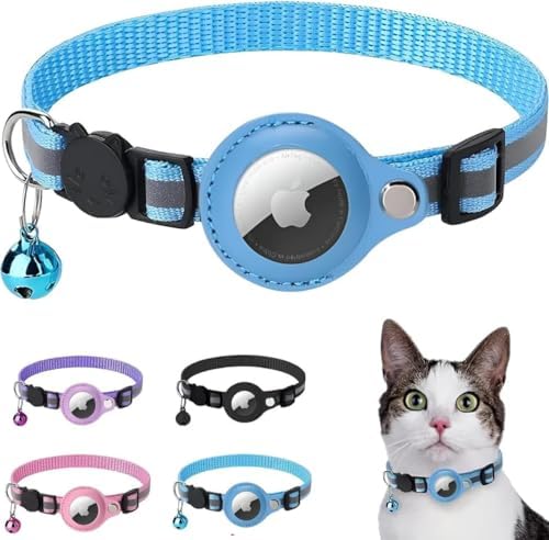 Coleira Case Capa Fixa Para Airtag Rastreador Gps Cão Gato (Azul)