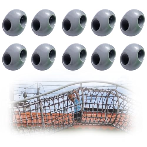 10 Pcs Net 12mm Plastic Connector Net Buckle Rope Ladder Climbing Net Cross-Type Connectors Nynon Rope Net Accessories Suitable for Kids Outdoor Swing Jungle Gym Bird Climbing Rope Ladder (Gray)
