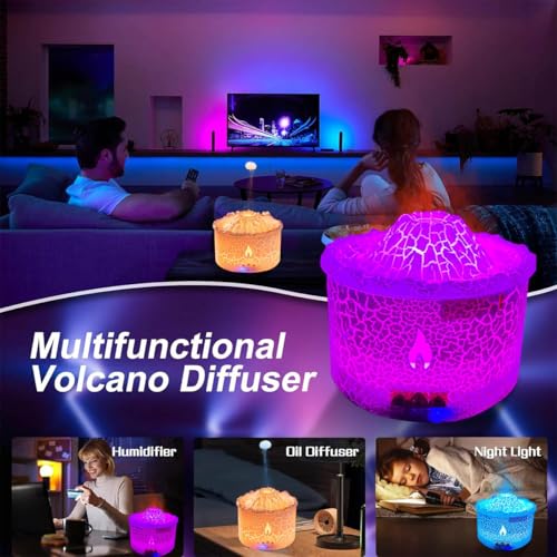 Difusor aromático eléctrico Volcano con luces LED coloridas miniatura 5