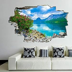 3D effect muurtattoo sticker doorbraak zelfklevende muurschildering muursticker stenen muur doorbraak muursticker tattoo…