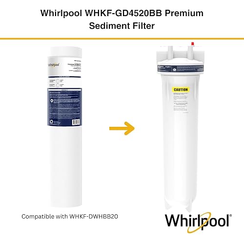 Miniatura 6 de Whirlpool Carcasa de filtro de agua para toda la casa de 20 x 4.5 pulgadas, sistema certificado NSF para filtro de carbono de sedimentos,