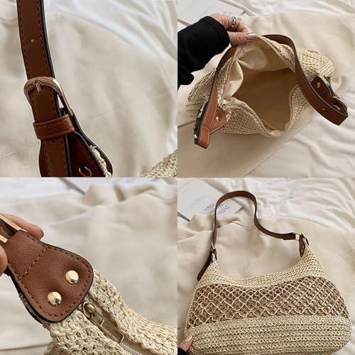 Cute Woven Fabric Tote Bag Y2k Purses Shoulder Handbag Purse Tote Bag for Women3