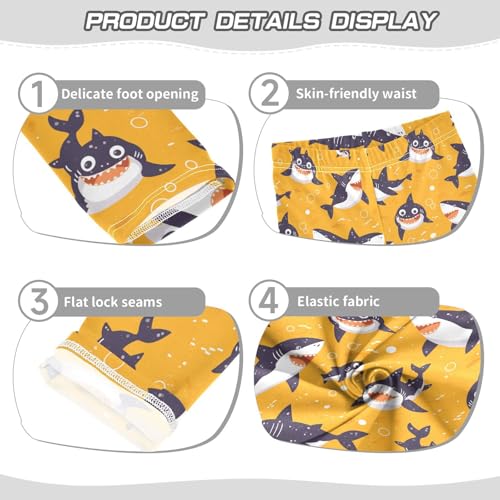 KLL Funny Seamless Shark Saffron Toddler Girl Athletic Leggings Comfortable Full Length Lounge Pants Exercise3