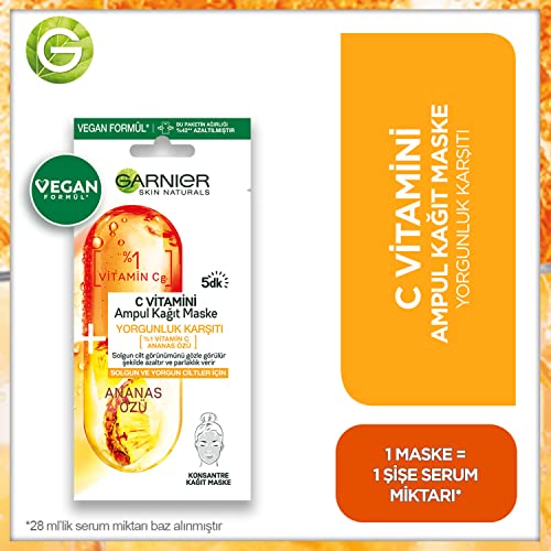 C Vitamini Yorgunluk Karşıtı Ampul Kağıt Yüz Maskesi
