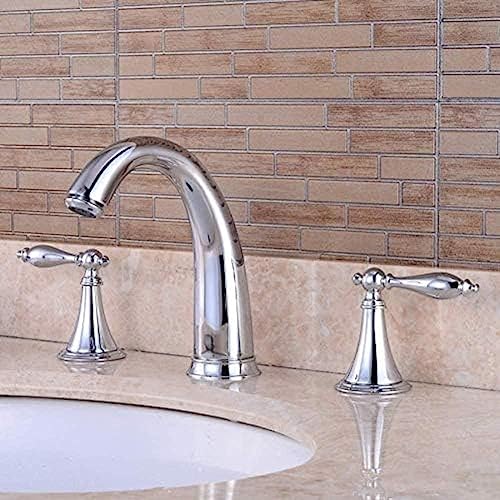 Robinet de cuisine et salle de bain chromé : lot de 3 mitigeurs avec lavabo pivotant