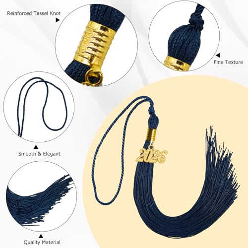 Image of GraduationMall Single&Multiple Color Graduation Tassel with 2026 Year Charm 9 inch