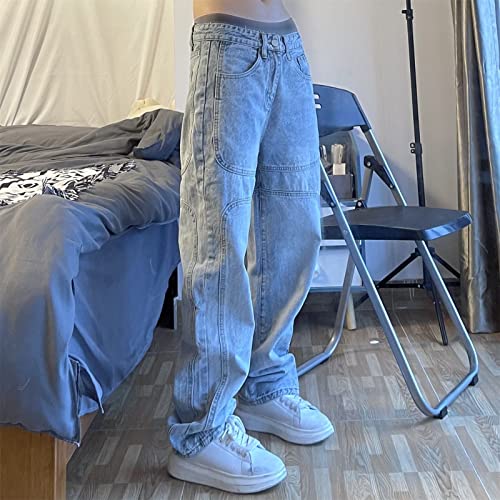Men's Vintage Loose Patchwork Jeans Hip Hop Baggy Comfort Skateboard Denim Pants Retro Streetwear Jean Trousers3