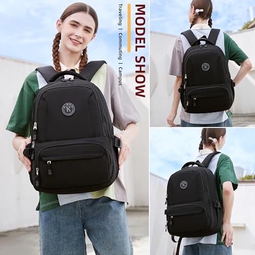 Laptop Backpack for Women Men 17 Inch , Anti Theft Carry on Travel Backpacks, Water Resistant College Bookbag Large Kids School Bag for Teens Boys Girls Business Work Back Pack Casual Daypack Black2