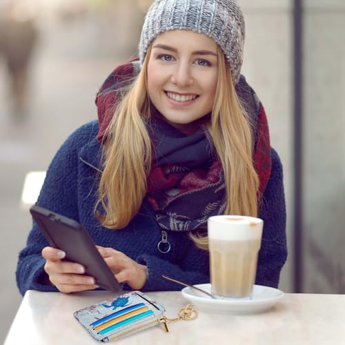 Image of Sodsay Card Case Slim Front Pocket Wallet for Women Credit Card Holder with Keychain | Slim, Front Pocket, Credit Card Holder, with Keychain