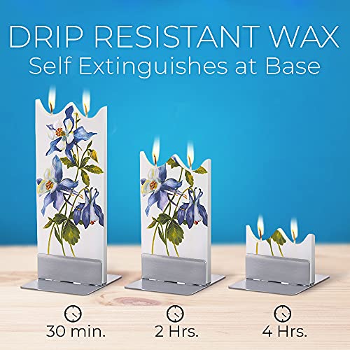 Flatyz Handmade Flat Candle - Autumn Leaves Fall Candles | Hand Painted, Unscented Decorative Candles | Drip-Resistant & Smoke-Free 2 Wick Candle For Home & Room Decor | Steel Stand Included #TOP5