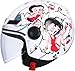 Casco Moto Jet ECE Omologato Casco La Betty Bianco Taglia M (57/58) Casco Moto...