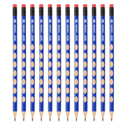 Lápices de madera triangulares HB 12 piezas azul miniatura 1