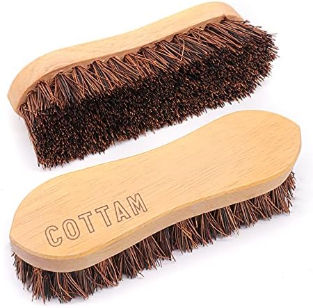COTTAM Hand Scrubbing Brush (x2) | Hand Scrubber | Deck Scrub | Eco - 100% Natural Bassine (Bristle) & Wood