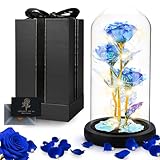🎀Exquisito regalo romántico: Incluye una elegante caja de regalo y una tarjeta de felicitación. Esta rosa eterna azul y dorada se puede regalar directamente a tus seres queridos sin necesidad de embalaje adicional. Es un regalo perfecto para San Valentín, Día de la Madre, cumpleaños y bodas, para expresar tu amor a tus seres queridos