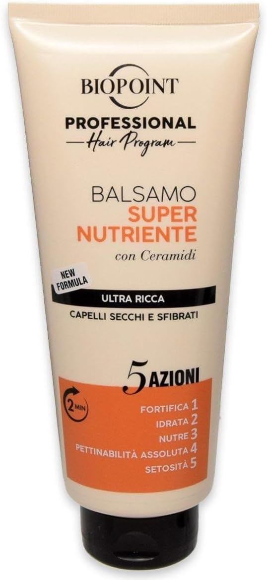 Biopoint Professional Hair Program Balsamo Super Nutriente per Capelli, Formula Ultra Ricca per Idratare e Nutrire i Capelli Secchi e Fragili, 350 ml