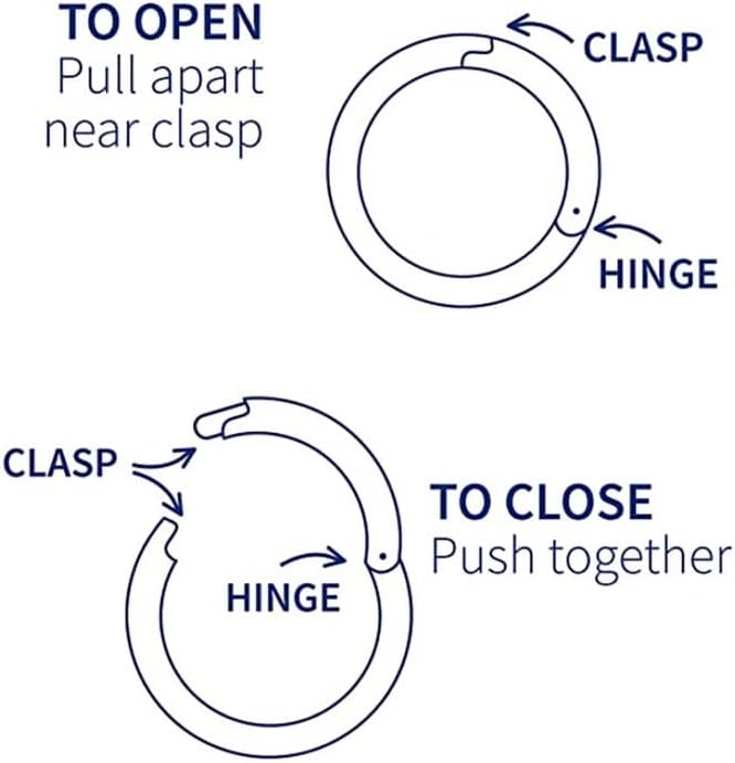 D.Bella Hinged Nose Rings Hoop 316L Surgical Steel Hypoallergenic Septum Ring Lip Ring Helix Cartilage Rook Earrings Body Piercing Jewelry 16G, Diameter 8mm Black — view 7