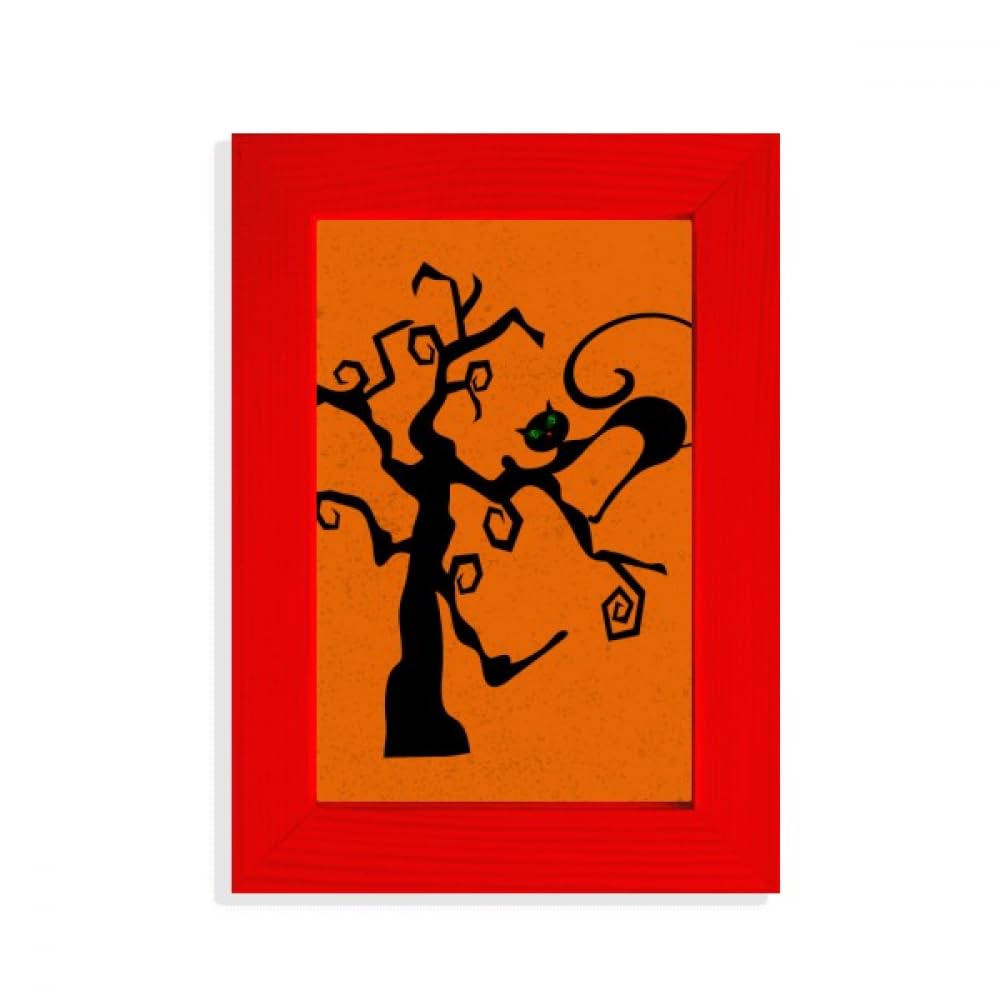 Arbre à chat Halloween résistant avec cadre photo rouge contre l'ennui