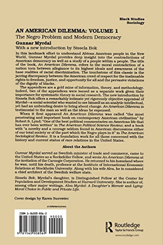 An American Dilemma: The Negro Problem and Modern Democracy, Volume 1