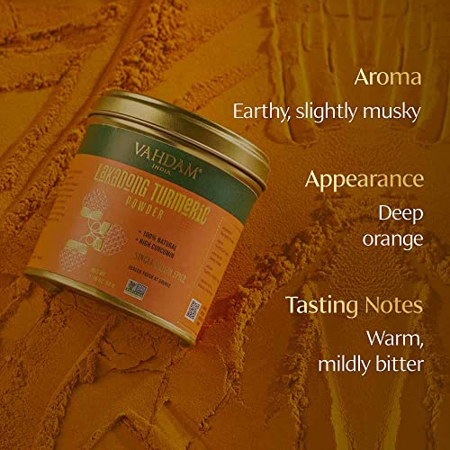 Image of VAHDAM, Lakadong Turmeric Powder w /High Curcumin (1.7oz /50g) 100% Raw from India, Gluten-Free, Non-GMO | Premium Quality & Aroma | Direct from Source