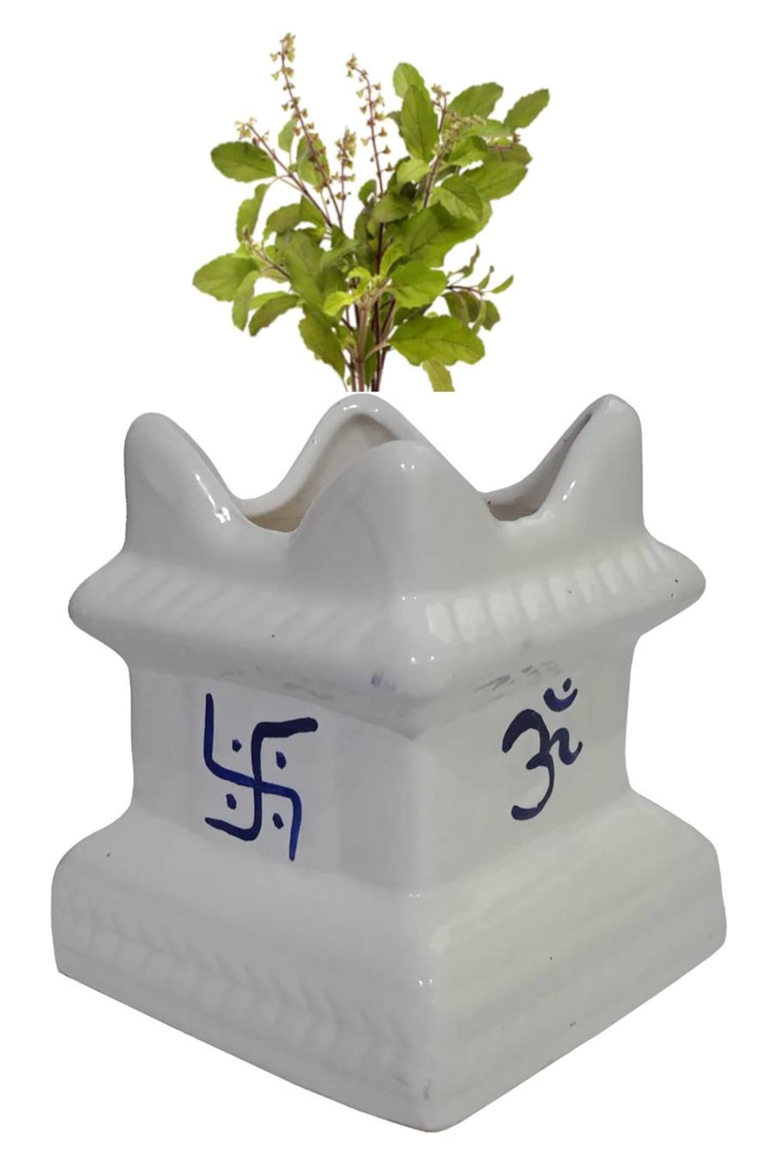 Purpledip Ceramic Tulsi (Thulasi) Planter Flower Pot: Holy Hindu Plant Vase Indoor Outdoor (12551A) (B0BRN7YJ99) Amazon Price History, Amazon Price Tracker