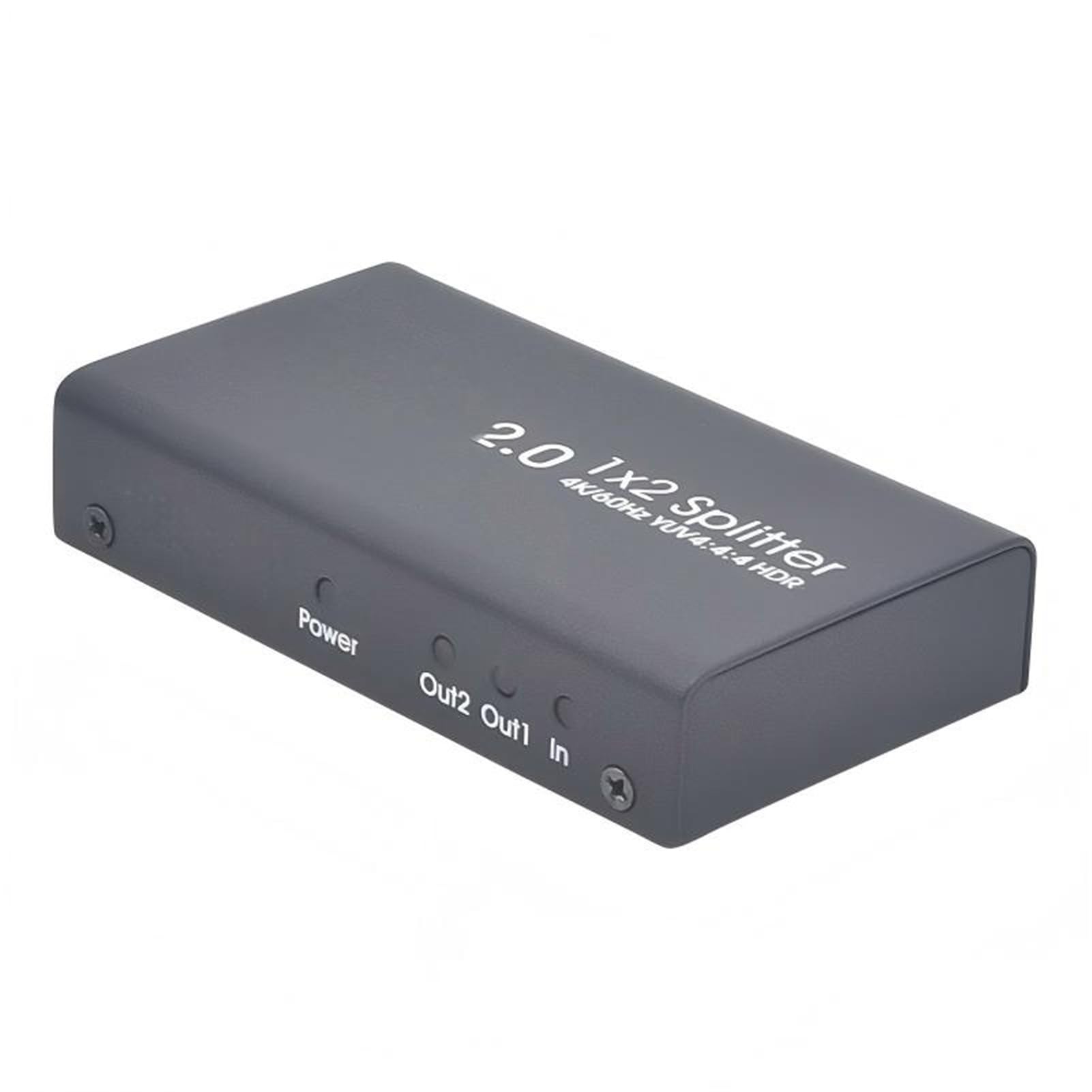 Splitter HDMI 2.0 ad Alta Definizione 4K 60Hz Ultra HD 1x2 (Un Ingresso, Due uscite) con Ampia compatibilità, Facile da configurare