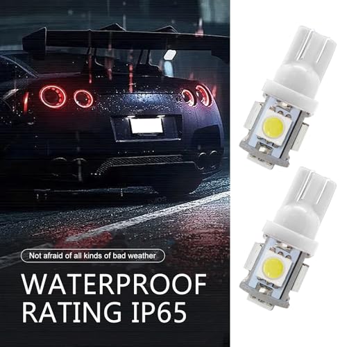 10 Bombillas LED T10 para Auto, 5SMD 5050, 12V, Blanco miniatura 5