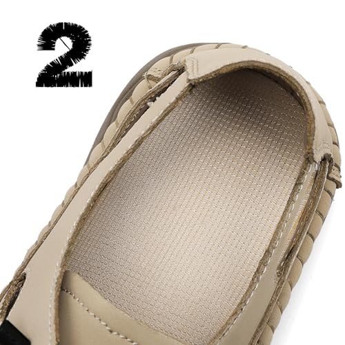 Men's Leather Cutout Soft Bottom Fisherman Sandals Comfort Round Toe Lightweight Breathable Slip On Sandals Outdoor Non Slip Summer Shoes4