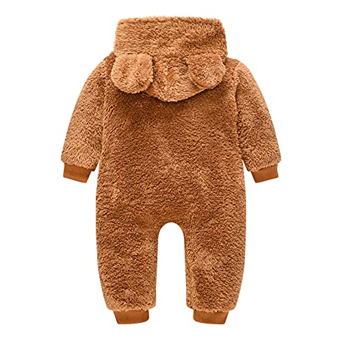 Forestime Kids Fleece Coat Infant Baby Girls Boys Bear Warm Thick Snowsuit Hooded Coat Jumpsuit,Baby Soft Comfy Coat(Brown,0-6 Months) #TOP2