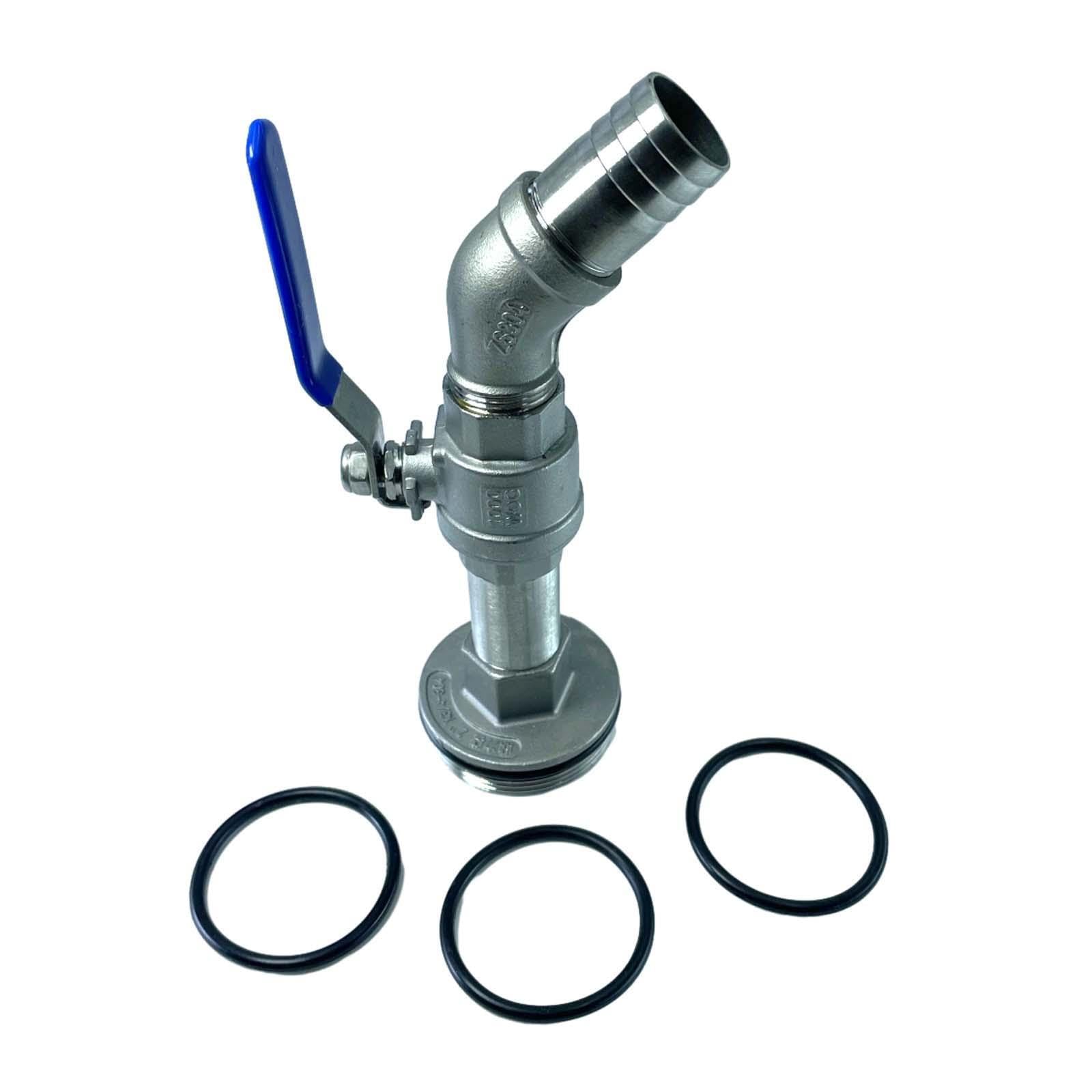QIXCXAZ Drum Faucet 50 Gallon Barrel Spigot Gaskets Easy Installation Liquid No Leaking Guarantee and Galvanized Easy to Install Outdoor Bucket Container, Length 21cm