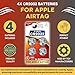 Key Battery Outlet Replacement Batteries for Apple AirTag - 4-Pack CR2032 Button Lithium 3V - Replacement Cell Batteries for Airtags - Cover Fit Apple Tracker Power Accessory