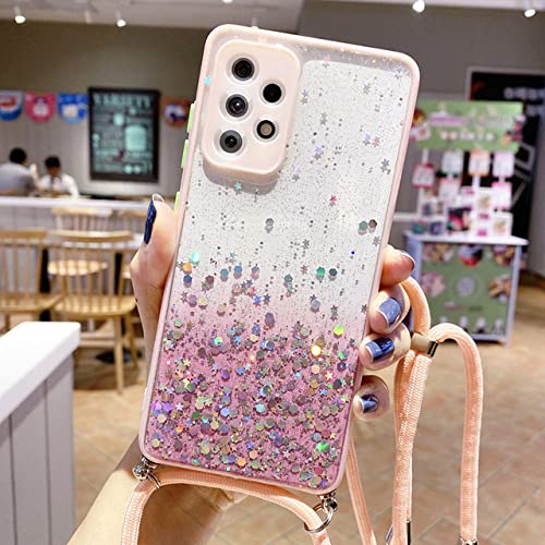 Coque de protection Samsung A82 5G rose anti-chute avec bracelet de mode