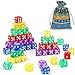 Crazy-M 45 Pezzi Dadi Set con Tasche Chiaro Dadi Colorati Trasparenti 6 Lati, Punti Dadi 5 Colori Dadi per Giochi da Tavolo, Dadi Colorati Set 6 Lati, 16 mm Dadi Standard d6
