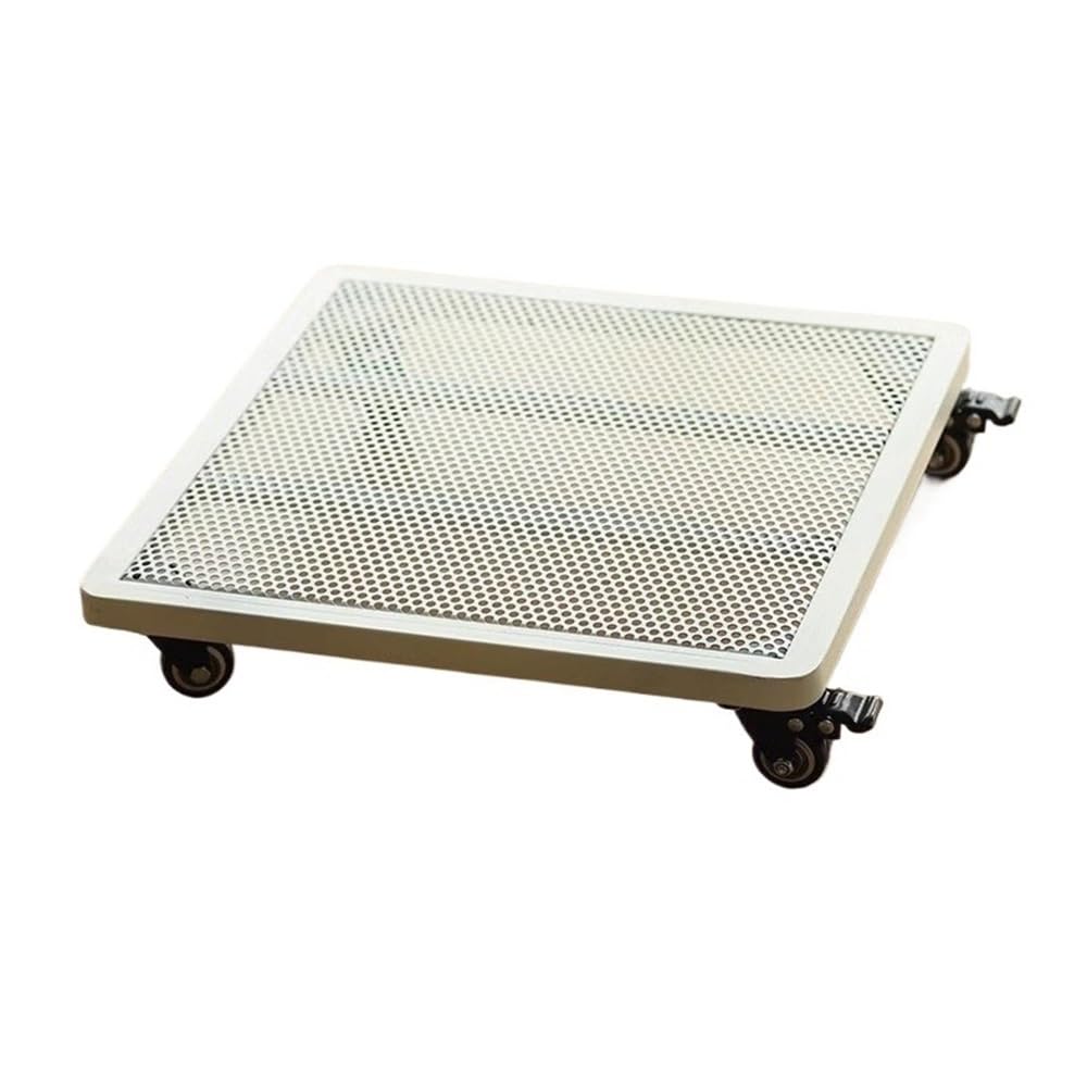 Soporte para plantas Palet metálico for bonsái con celosías cuadradas, rueda universal freno y base for maceta(Medio)