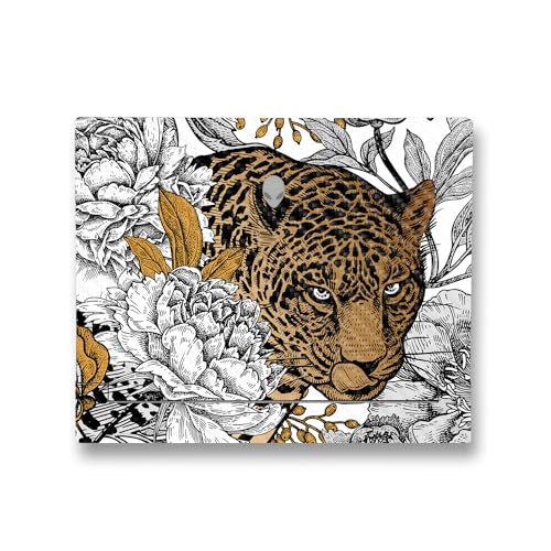 Image of MightySkins Carbon Fiber Skin Compatible with Alienware X14 R2 (2023) Full Wrap Kit - Bronzed Leopard | Protective, Durable Textured Carbon Fiber Finish | Easy to Apply | Made in The USA