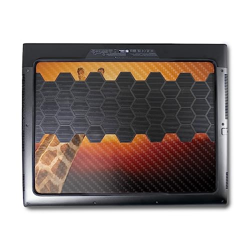 Image of MightySkins Carbon Fiber Skin Compatible With Alienware M18 R1 (2023) Full Wrap Kit - Sunset Giraffe | Protective Durable Textured Carbon Fiber Finish | Easy To Apply & Change Styles | Made in the USA