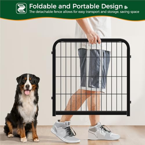 Yaheetech 12-teilig Welpenlaufstall 63cm hoch, Welpenauslauf mit 2 Türen, Automatische Verriegelung, Flexibel und faltbar, Tierlaufstall für Wohnung & Garten