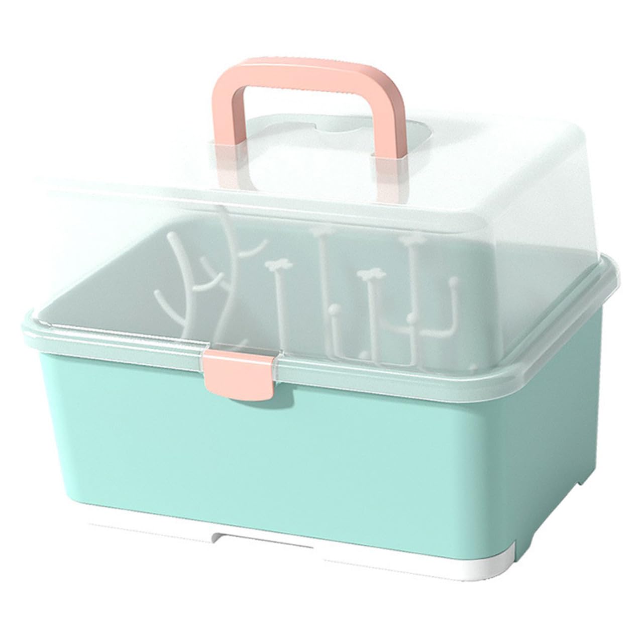 FRCOLOR Babyflaschen Trockenbox mit Deckel Aufbewahrungsbehälter für Milchflaschen und Babygeschirr Abtropfbar Frei für Babyprodukte Fütterung
