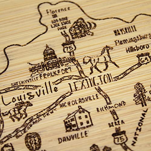 Image of Totally Bamboo A Slice of Life Kentucky Engraved Map Cutting Board
