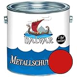 Halvar Metallschutzlack GLÄNZEND Rot RAL 3000-3031 Metallfarbe besonders robuster Kunstharzlack Wetterbeständig & perfekter Langzeitschutz Metall (1 L, RAL 3000 Feuerrot)