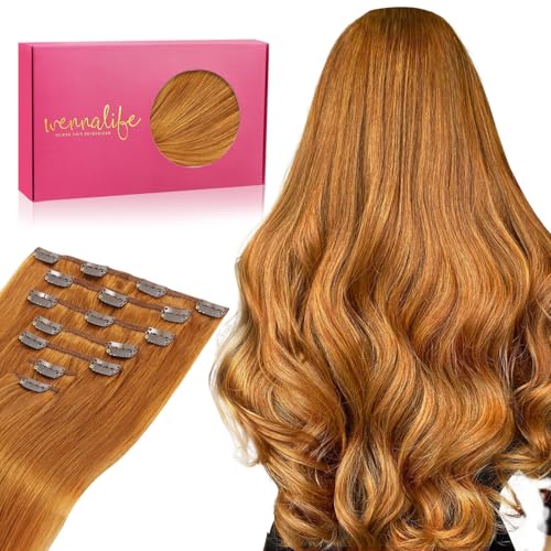 WENNALIFE Clip in Hair Extensions Real Human Hair, 16 Inch